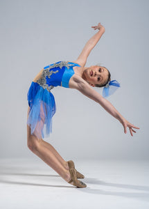 Adorable Blue and Silver Lyrical Dance Costume