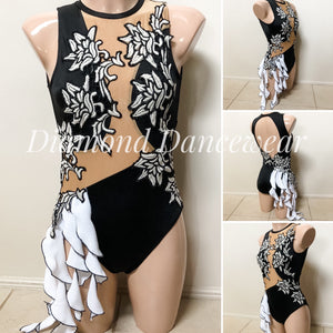Adult Size 8 - Black and White Lyrical Dance Costume - In Stock