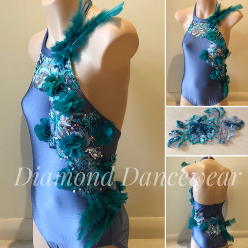 Girls Size 12 - Lovely Teal and Blue Dance Costume  - In Stock