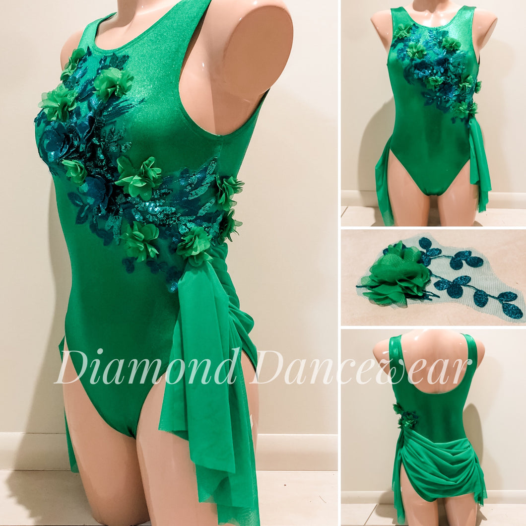 Adult Size 8 - Emerald Green Lyrical Dance Costume - In Stock