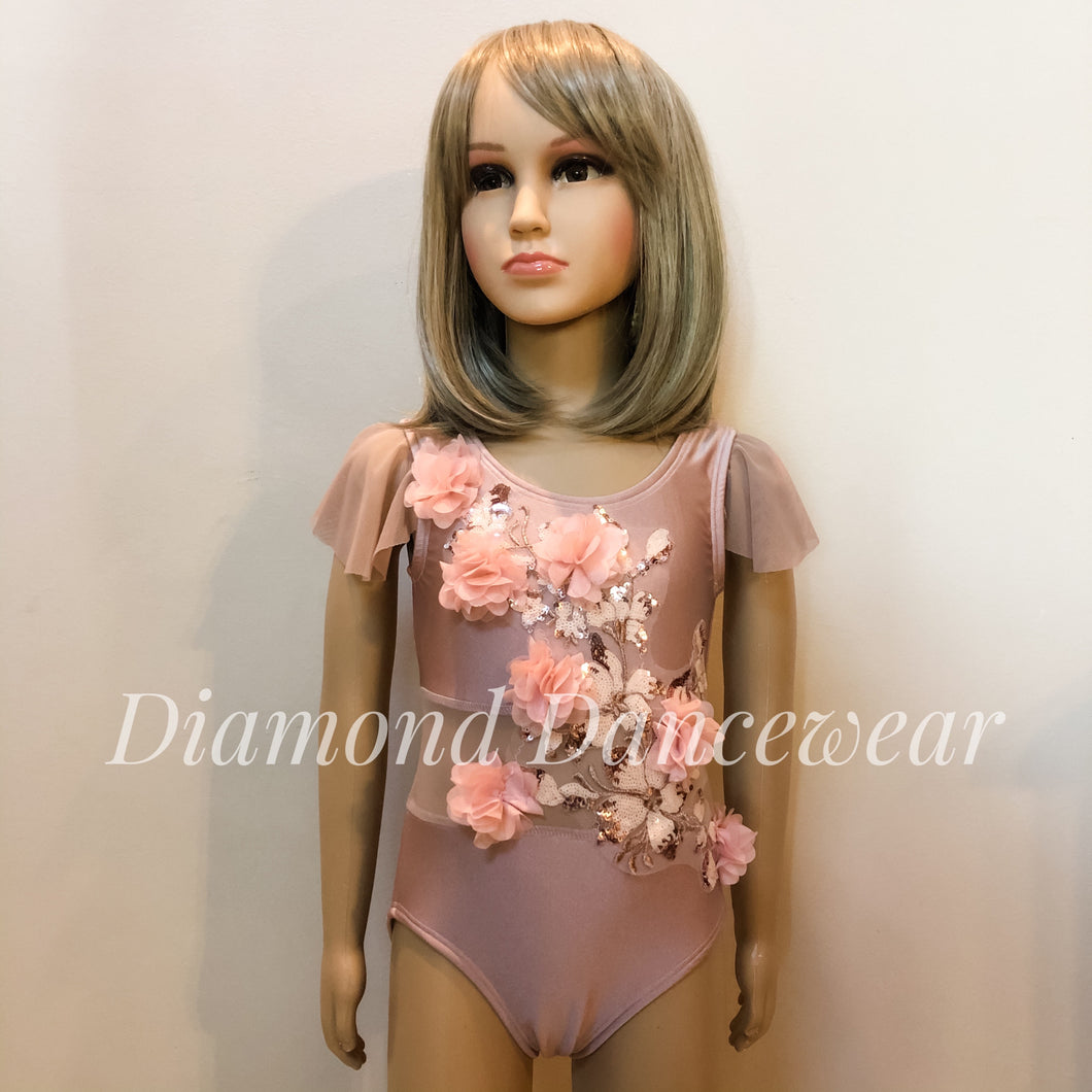 Girls size 4- Dusty Pink Dance Costume - In Stock
