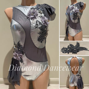 Adults 12 -  Grey and Silver Lyrical Dance Costume - In Stock