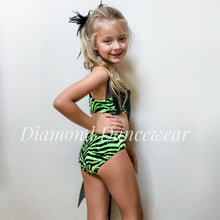 Load image into Gallery viewer, Girls size 6 - Neon Green and Black Dance Costume - In Stock