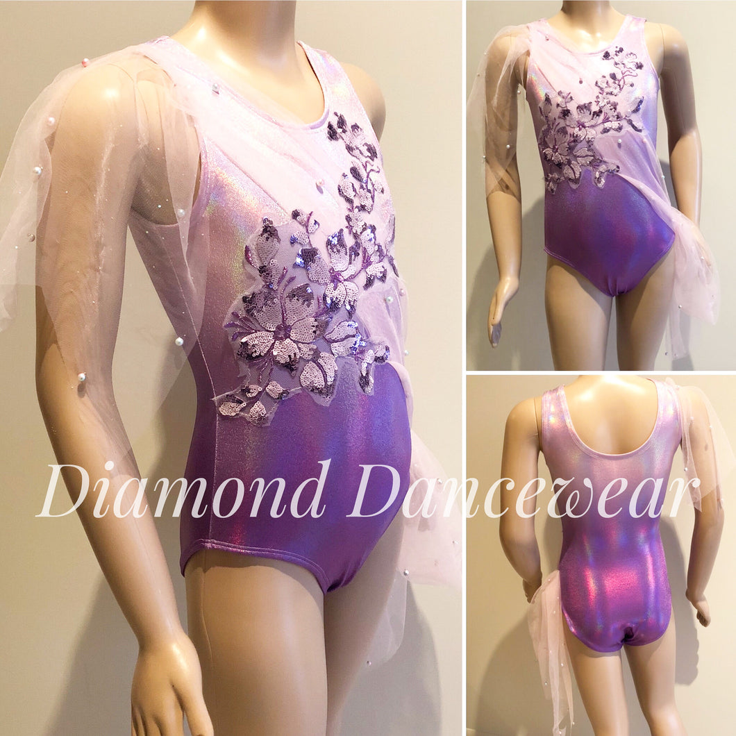 Girls Size 8 - Lilac Ombre Lyrical Dance Costume - In Stock