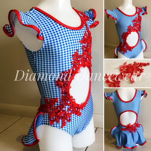 Girls Size 8 - Gingham Jazz or Tap Dance Costume - In Stock