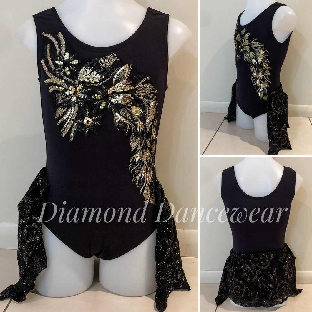 Girls Size 10 - Black and Gold Contemporary or Lyrical - In Stock
