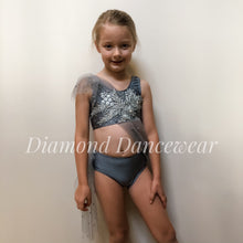 Load image into Gallery viewer, Girls Size 6 - Grey Lyrical Dance Costume - In Stock