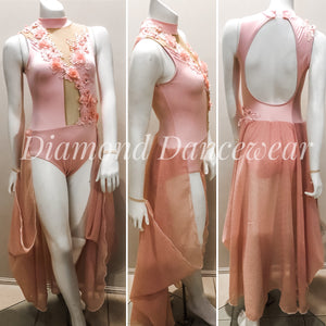 Girls 10 - Pastel Pink Waltz Tap or Lyrical Dance Costume - In Stock