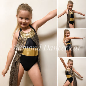 Girls Size 8 - Gold and Black Dance Costume - In Stock