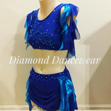 Load image into Gallery viewer, Girls Size 12 - Royal Blue &amp; Turquoise Lyrical Costume - In Stock