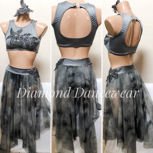Adults Size 10 - Grey Lyrical 2 Piece Dance Costume - In Stock