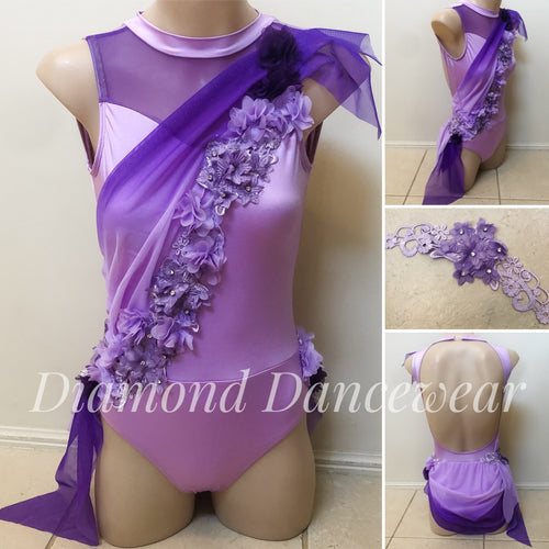Girls Size 10 - Lilac and Purple Dance Costume - In Stock