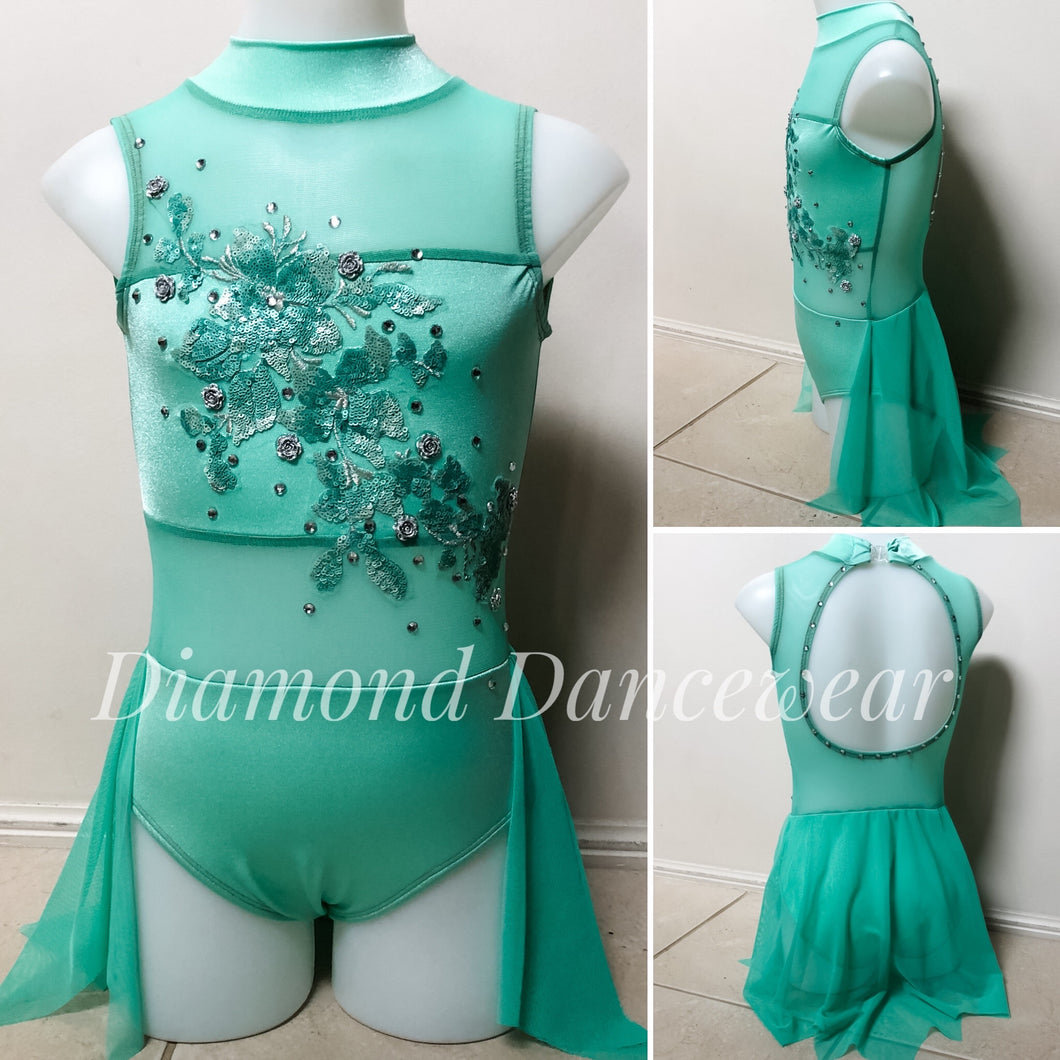 Girls Size 10 - Mint Green Lyrical Dance Costume - In Stock