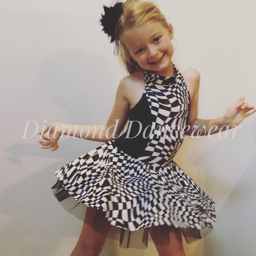Girls size 6 - Black and White Dance Costume - In Stock
