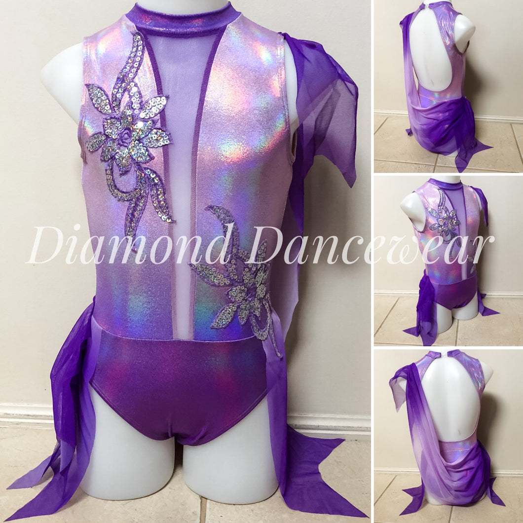 Girls Size 10 - Lilac Ombre Lyrical Dance Costume - In Stock