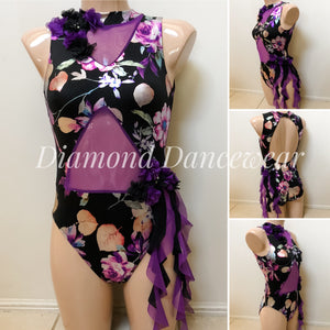 Adult Size 8 - Black and Berry Lyrical Dance Costume - In Stock