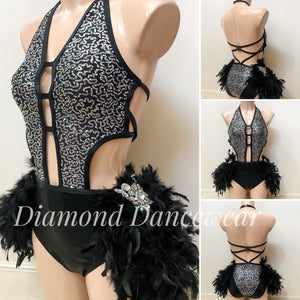 Adult Size 8 - Black and Silver Broadway Jazz Costume - In Stock
