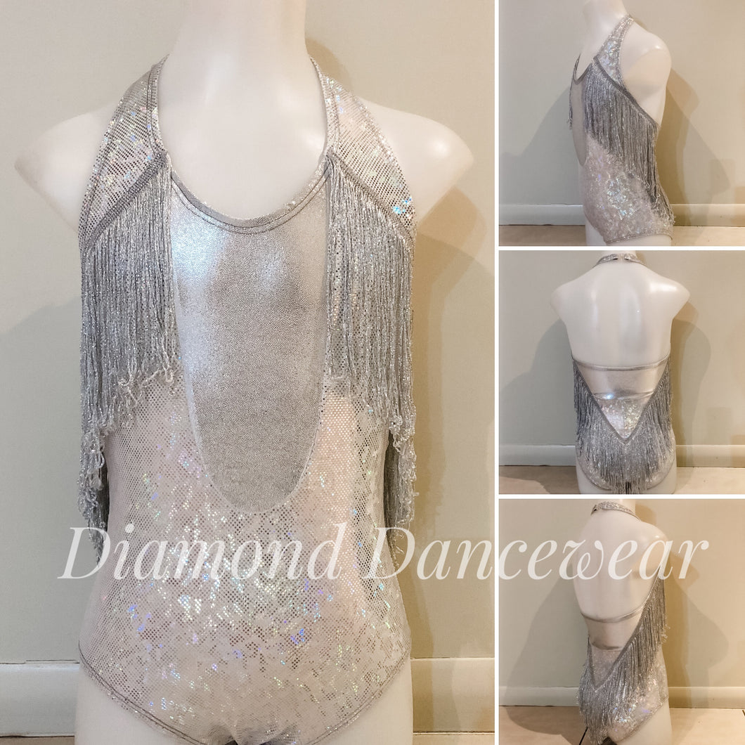 Girls Size 10 -  Silver Jazz or Tap Costume - In Stock