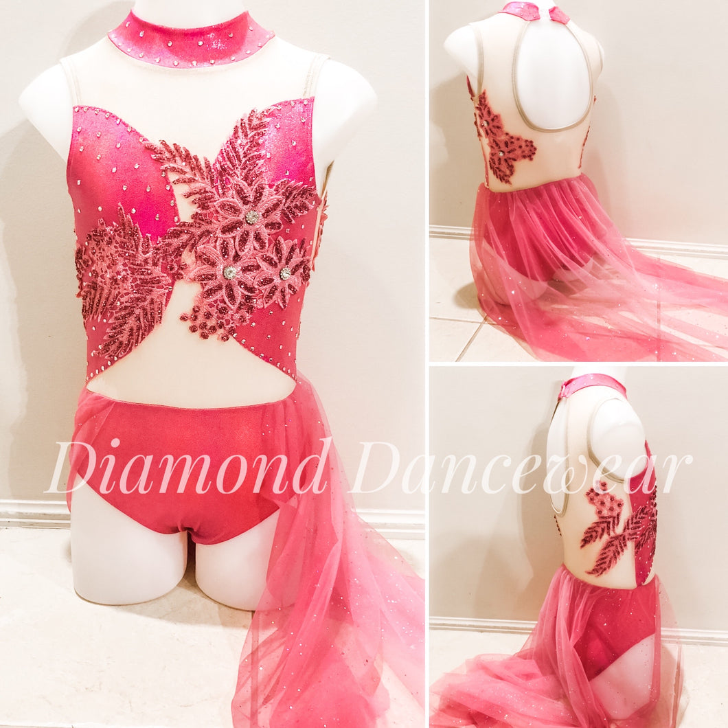 Girls Size 8 - Pretty Pink Lyrical Dance Costume - In Stock