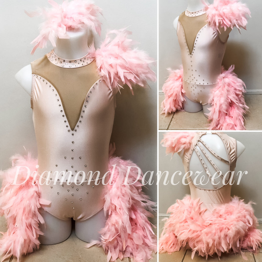 Girls Size 10 - Pale Pink Broadway Jazz Dance Costume - In Stock