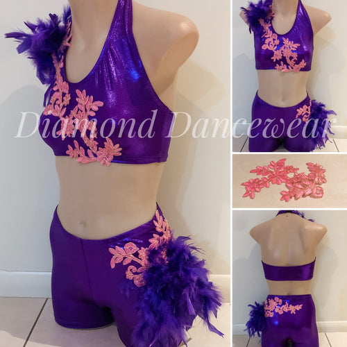 Girls Size 12 -  Purple and Pink Jazz or Tap Dance Costume - In Stock