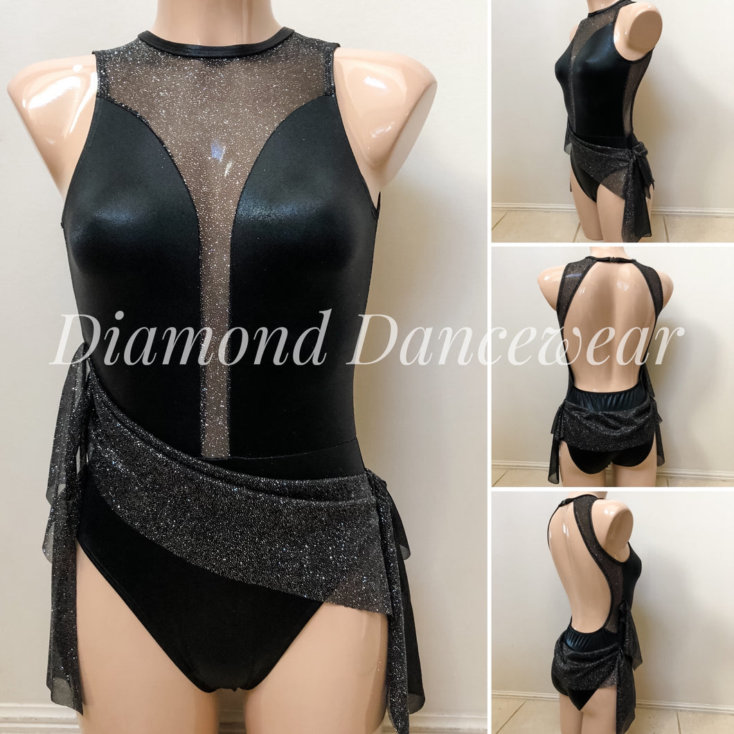 Adult Size 8 - Black and Silver Lyrical Dance Costume - In Stock