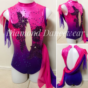 Girls Size 10 - Pink and Purple Ombré Dance Costume - In Stock