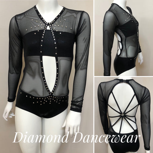 Girls 10 - Black Dance Costume - In Stock
