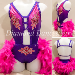 Girls Size 8 - Purple and Pink Broadway Jazz Dance Costume - In Stock